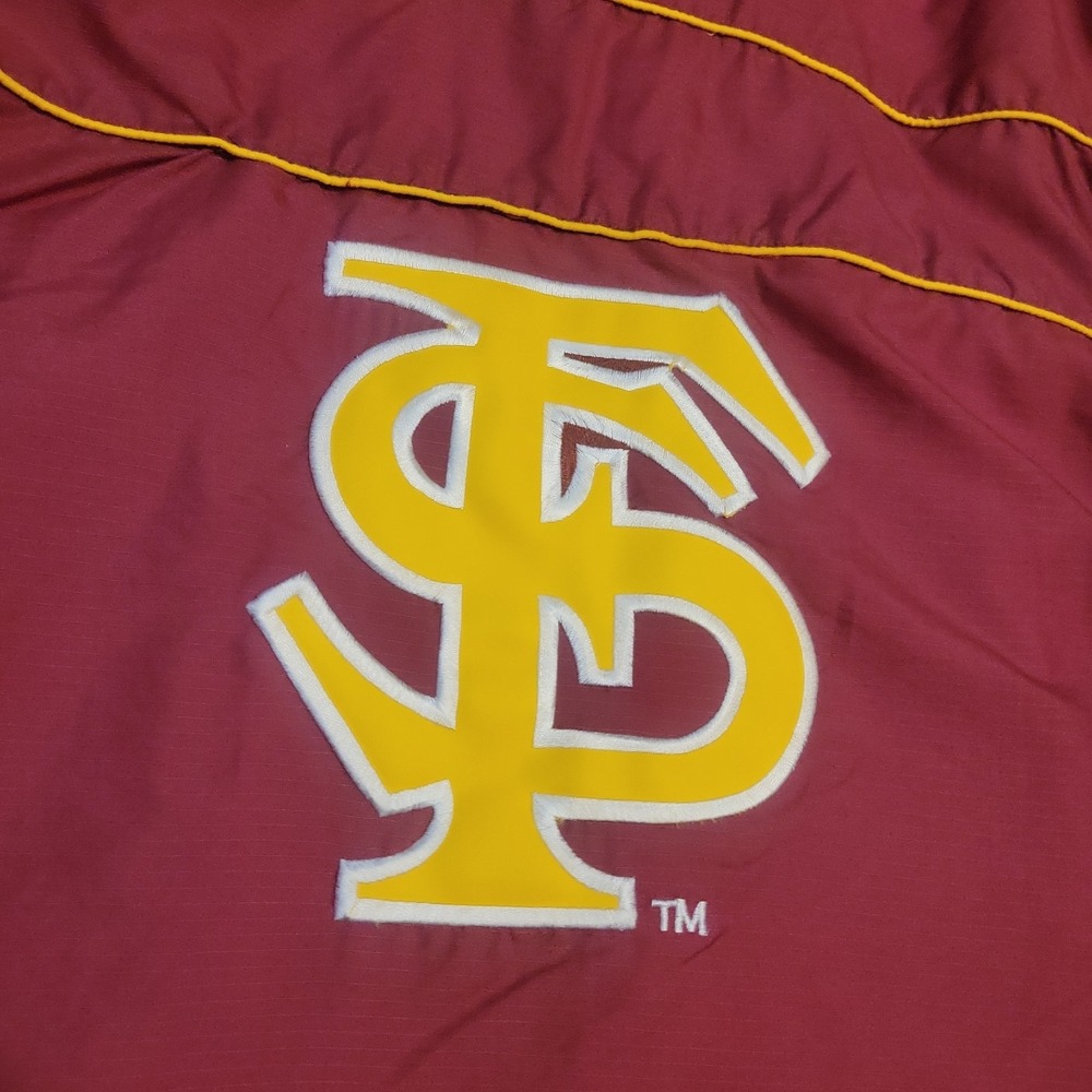 Vintage FSU Starter Jacket Mens Medium Hooded Lined Full Zip Seminoles